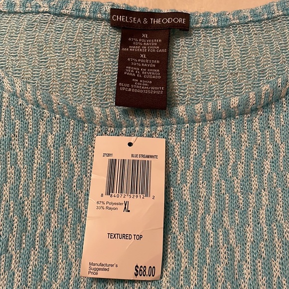 Chelsea & Theodore Blue And White Stream Sweater - Picture 3 of 5